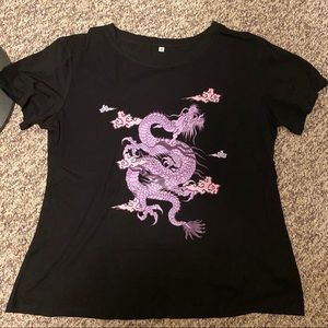 SHEIN Purple Dragon Shirt